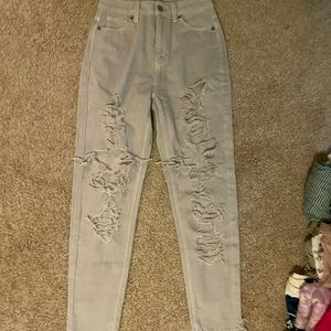 American Eagle Grey Mom Jeans 000 Short